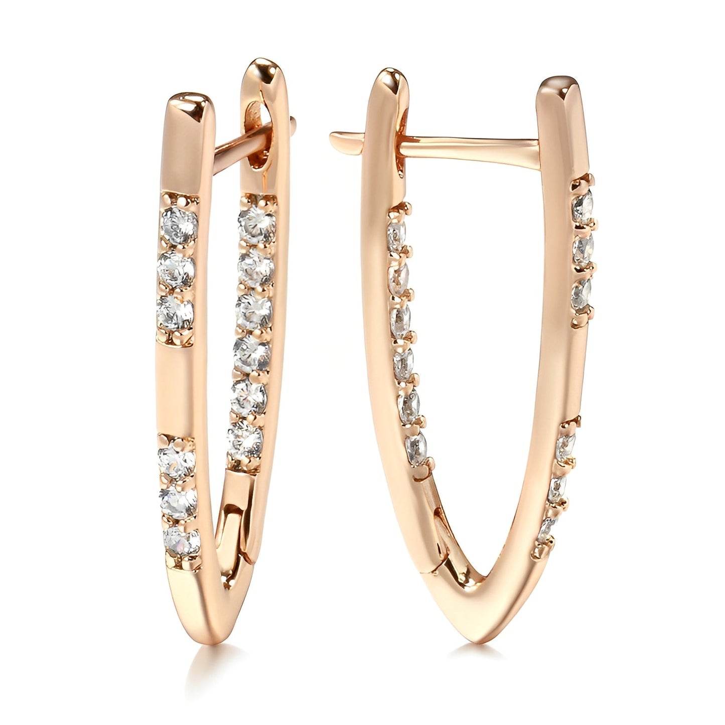 Leani – Boucles d'Oreilles Élégantes en Zirconium Doré