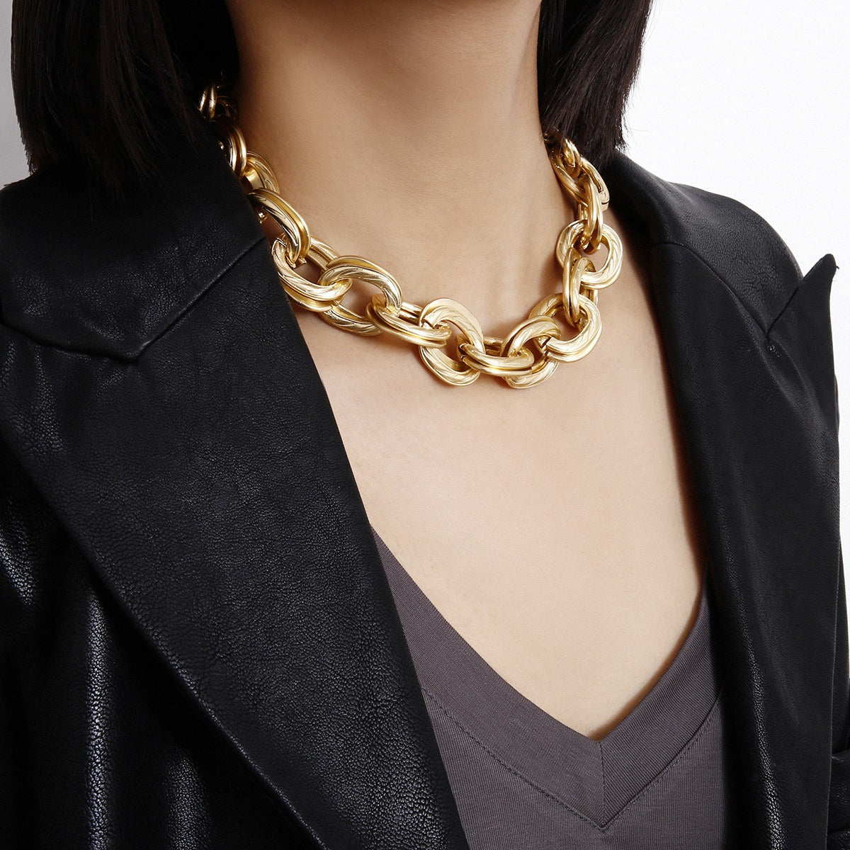Alessia – Collier Maillons Épais Doré