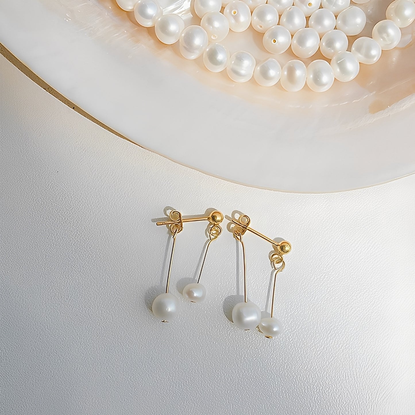 Alice – Boucles d’Oreilles Pendentif Perle Romance