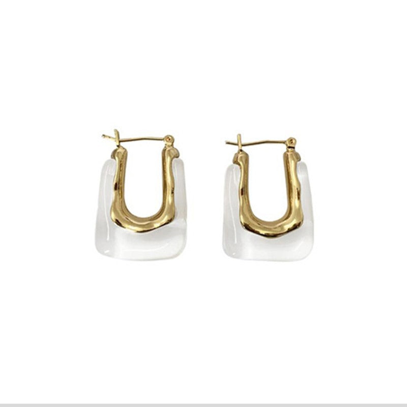 Nami – Boucles d’Oreilles Dorées avec Pierre