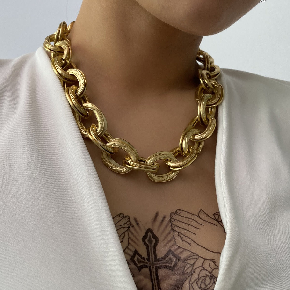 Alessia – Collier Maillons Épais Doré