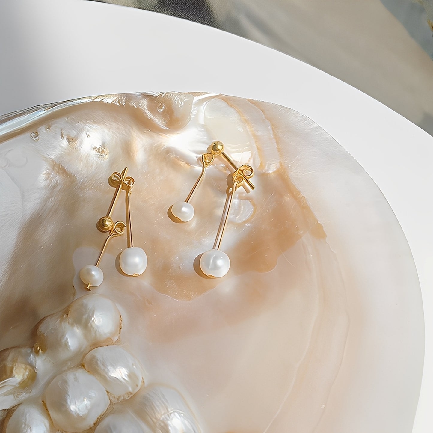 Alice – Boucles d’Oreilles Pendentif Perle Romance