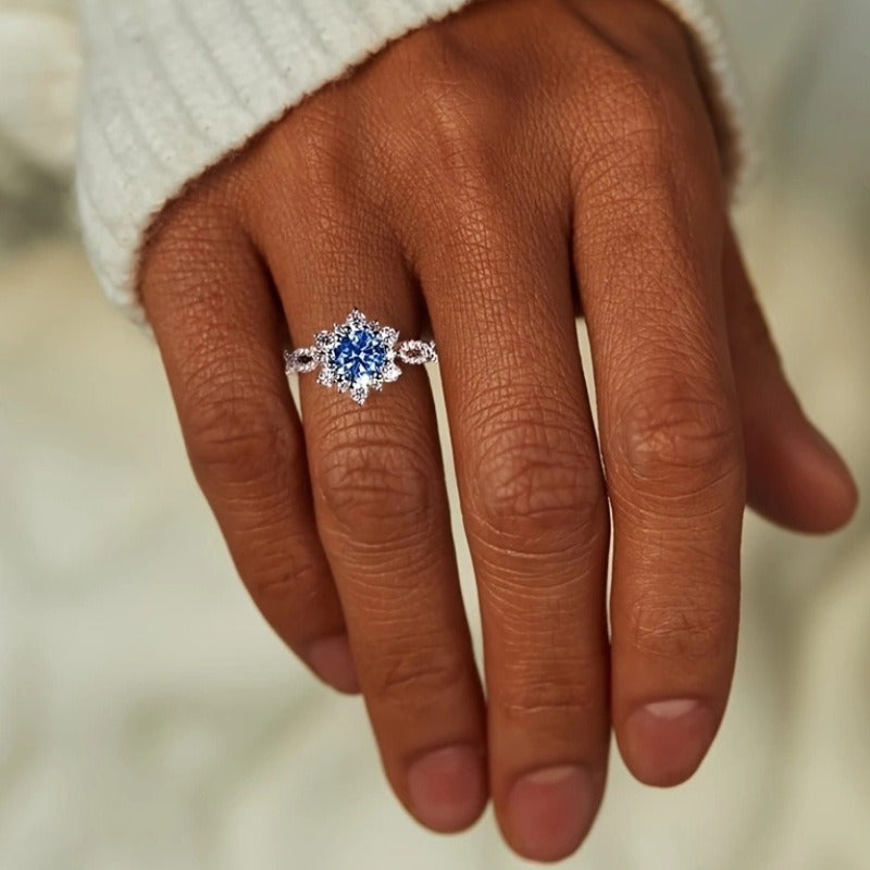 Ophelia – Bague Fleur de Cristal Raffinée