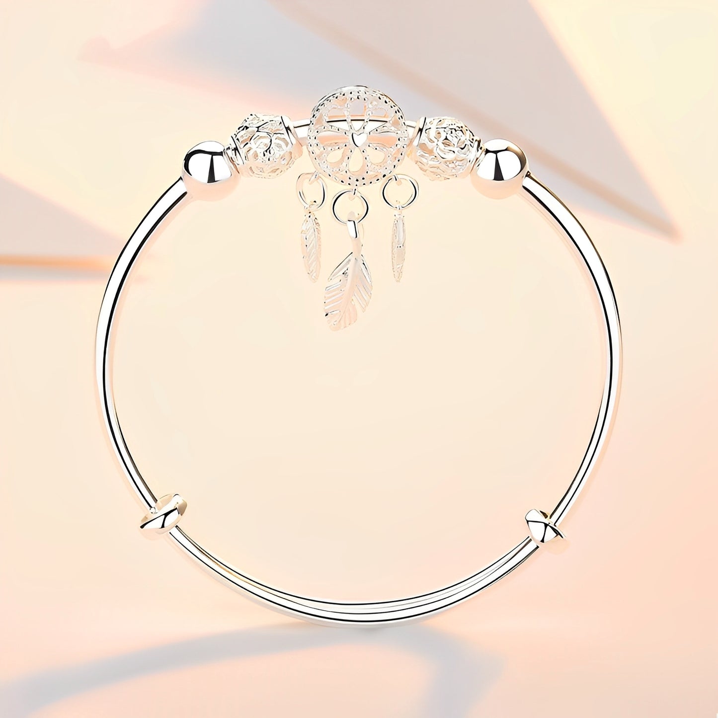 Aiyana – Bracelet Attrape-Rêves Ajustable en Argent 925