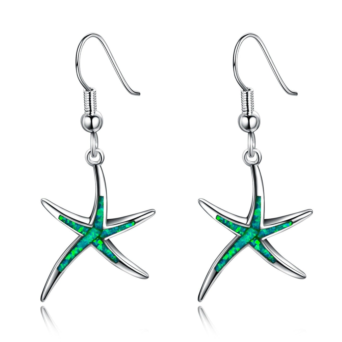 Nerina – Boucles d'Oreilles Étoile de Mer en Opale et Argent