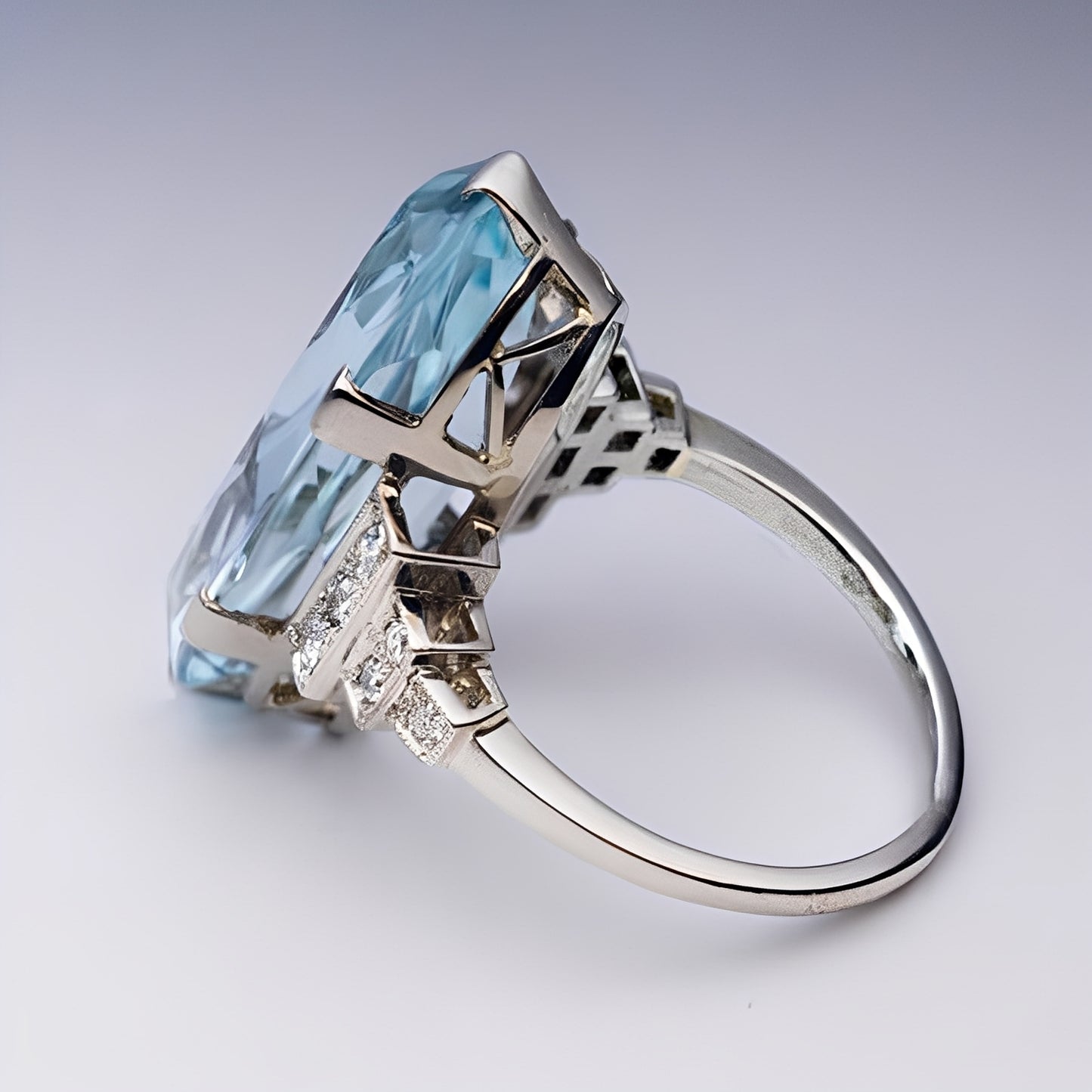 Analisse – Bague Ovale Cristal Bleu