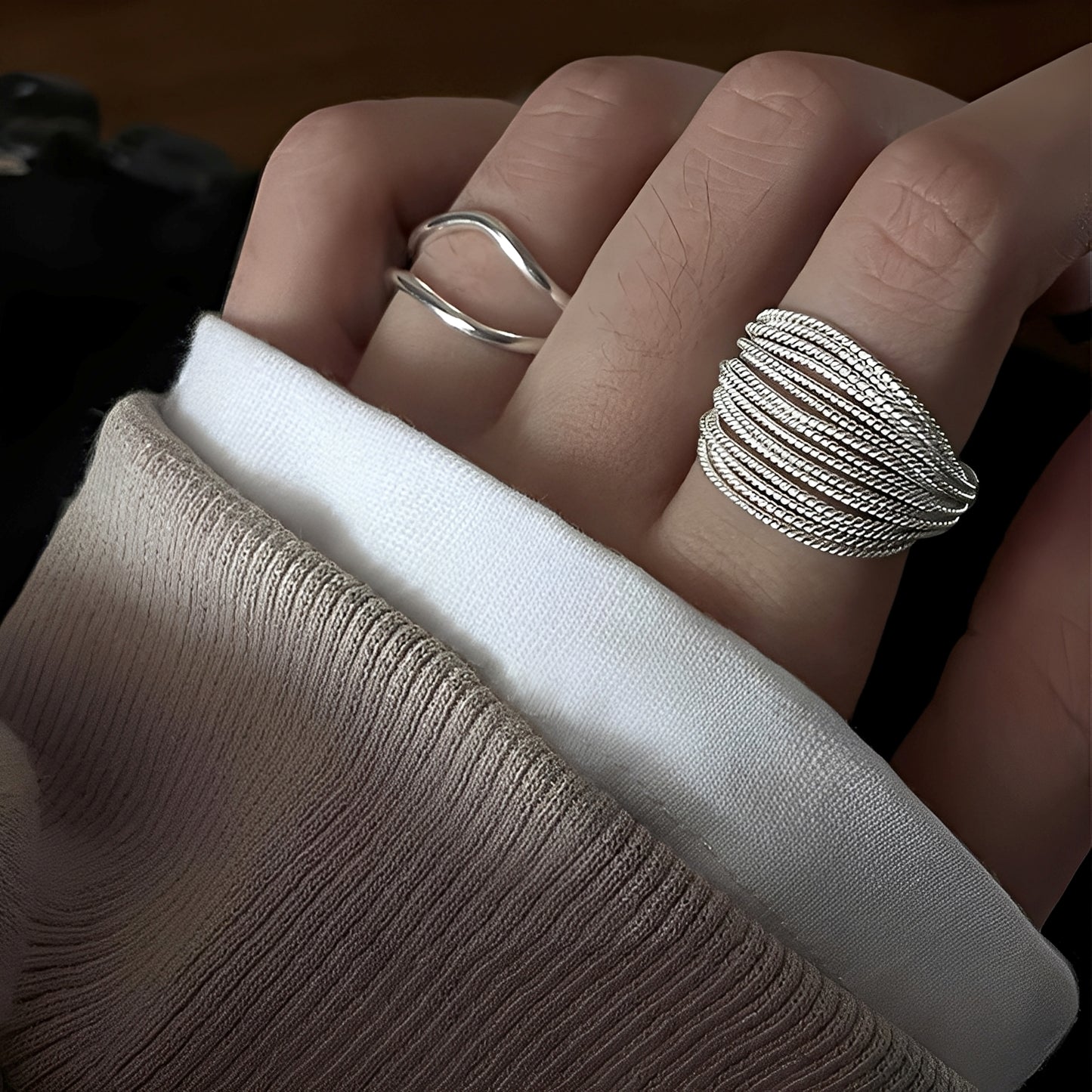 Miley – Bague Argent Superposée