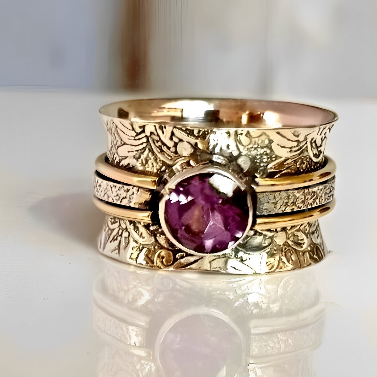 Elanya – Bague Méditation Bohème en Cristal