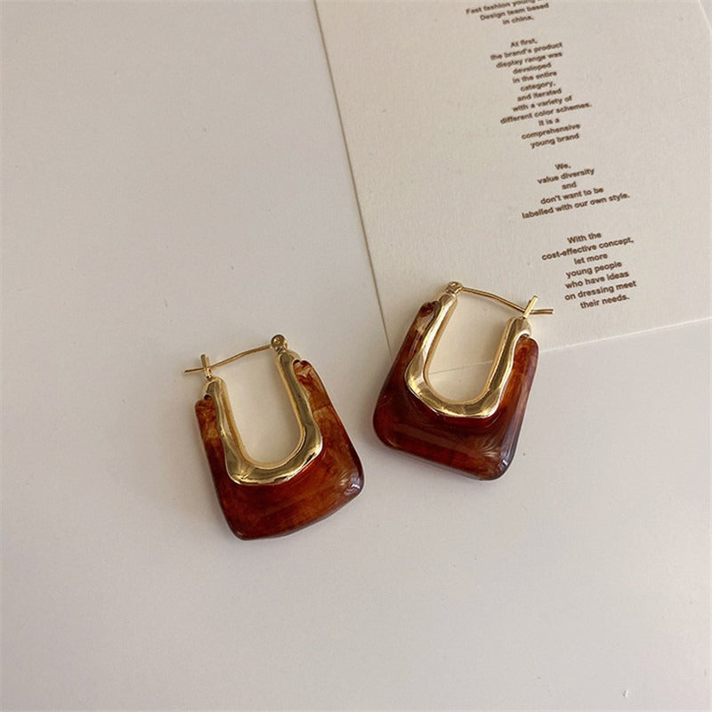 Nami – Boucles d’Oreilles Dorées avec Pierre