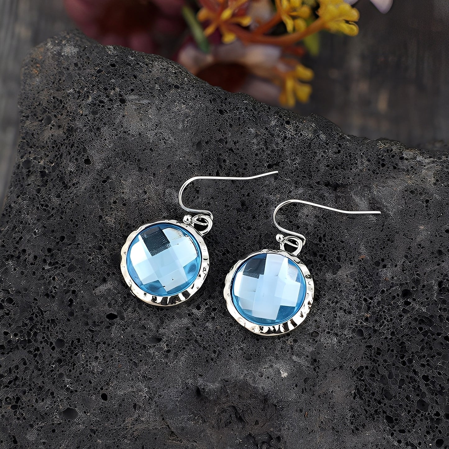Azura – Boucles d’Oreilles Cristaux Bleus Vintage