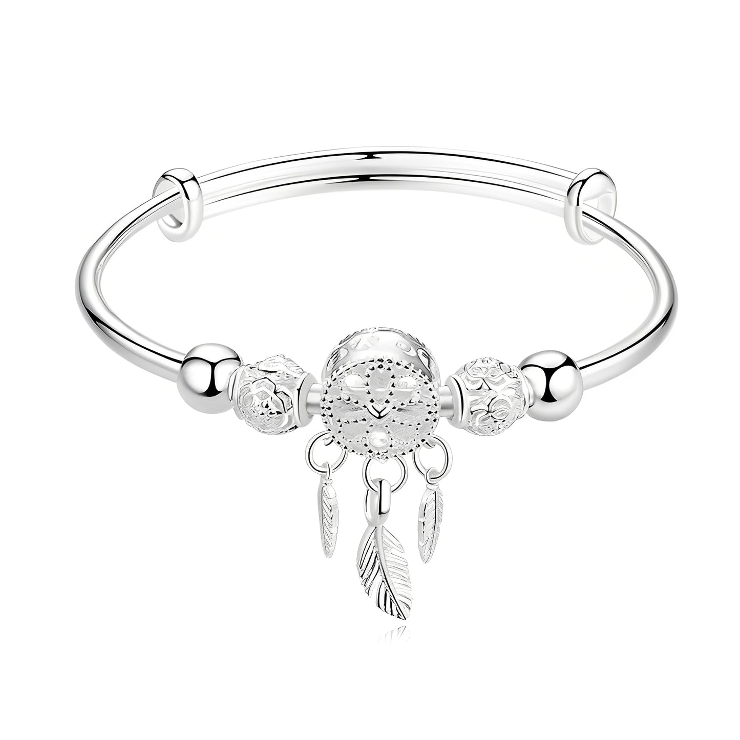 Aiyana – Bracelet Attrape-Rêves Ajustable en Argent 925