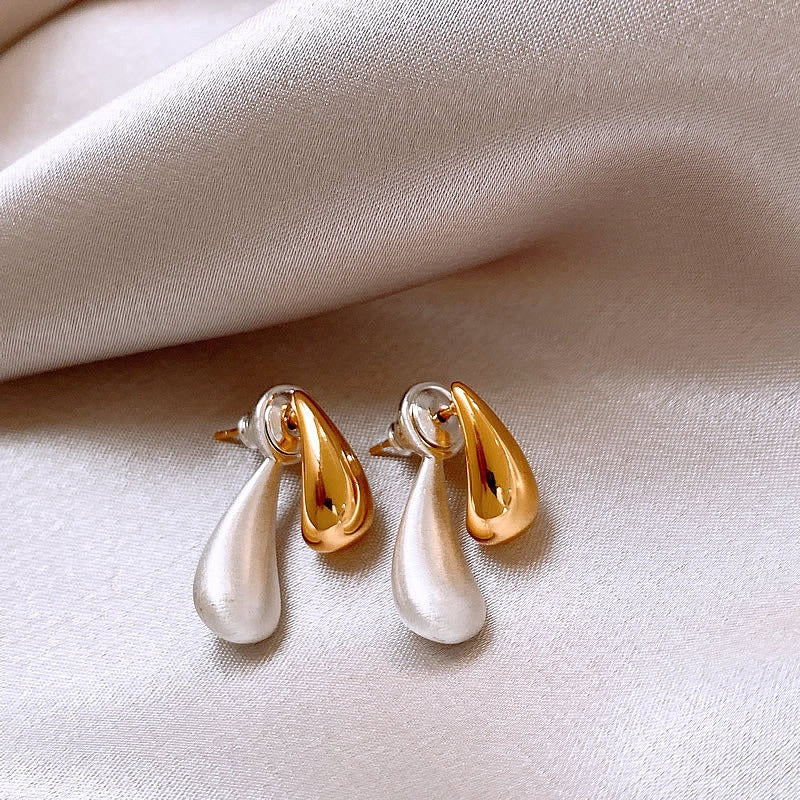 Alina – Boucles d’Oreilles Goutte Bicolores