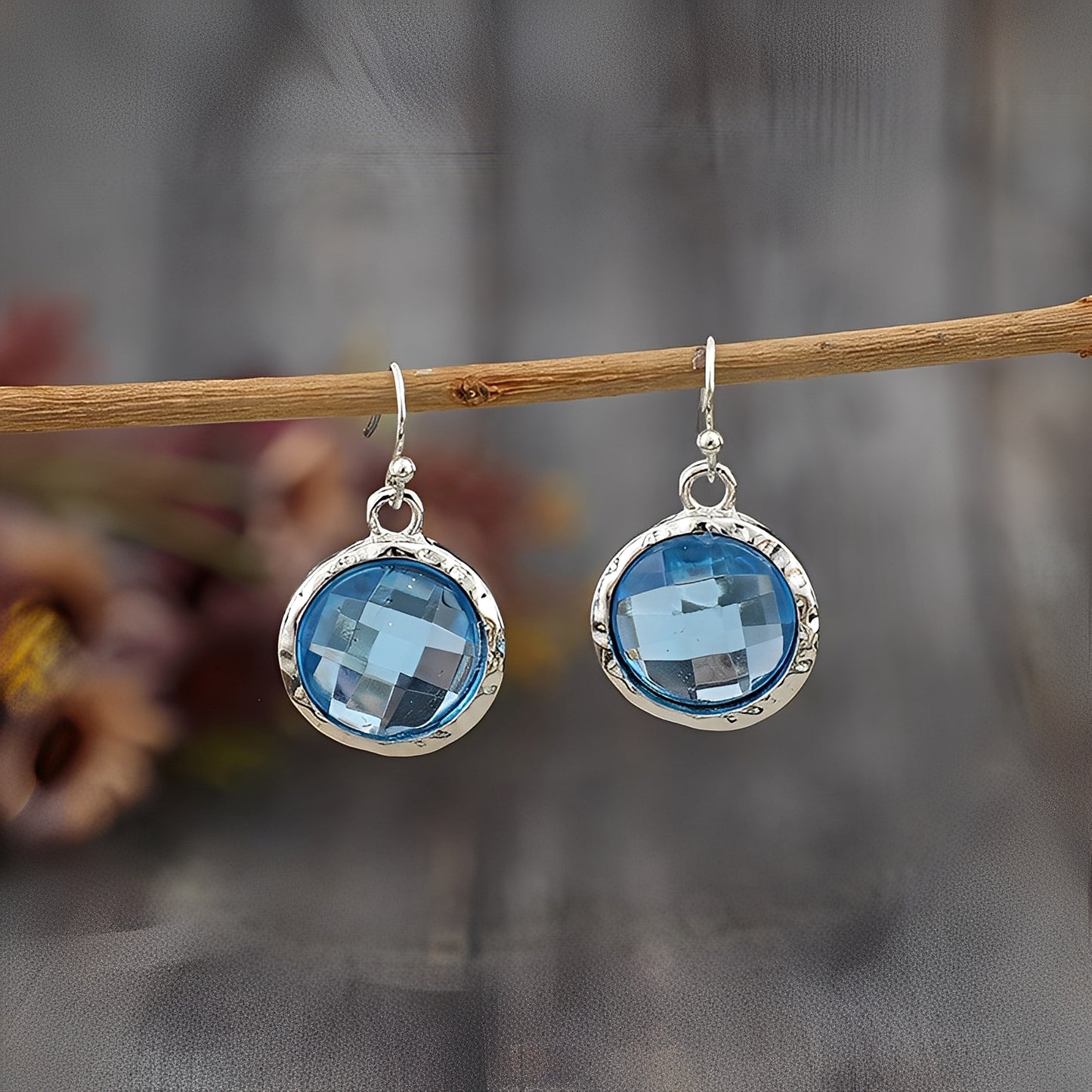 Azura – Boucles d’Oreilles Cristaux Bleus Vintage