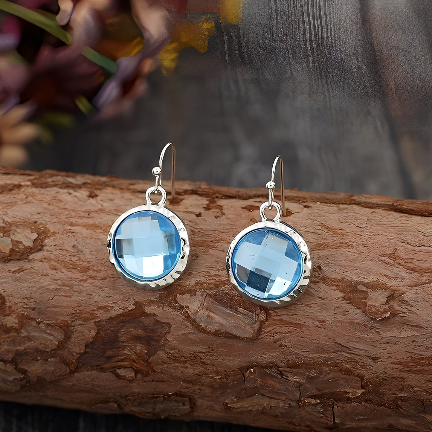 Azura – Boucles d’Oreilles Cristaux Bleus Vintage