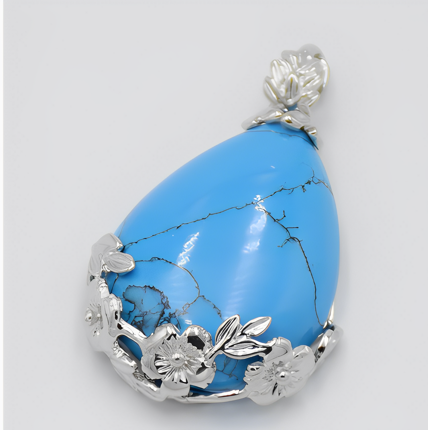 Lysiane – Pendentif Fleur Goutte Cristal