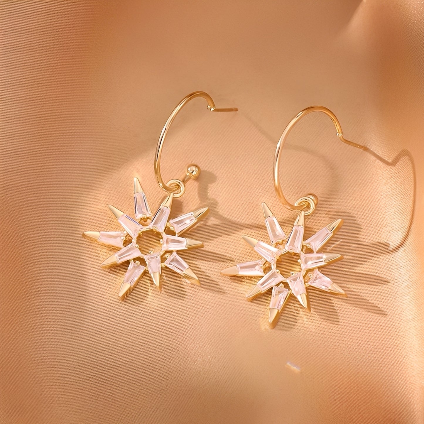 Xienna – Boucles d’Oreilles Étoiles Brillantes en Or