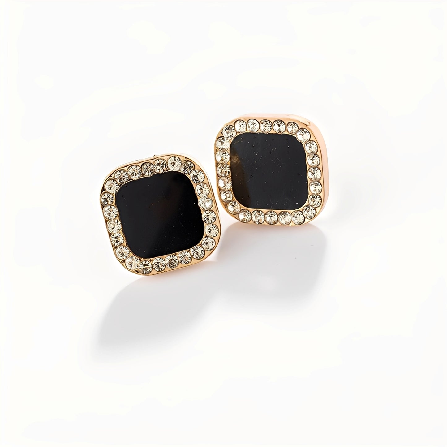 Catherine – Boucles d'Oreilles Onyx et Diamants Éternels