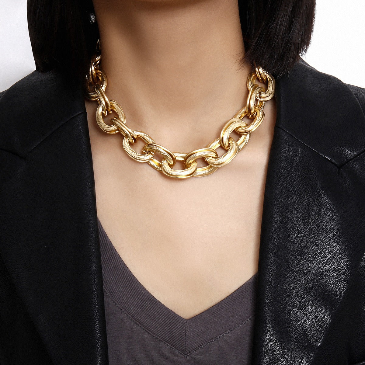 Alessia – Collier Maillons Épais Doré