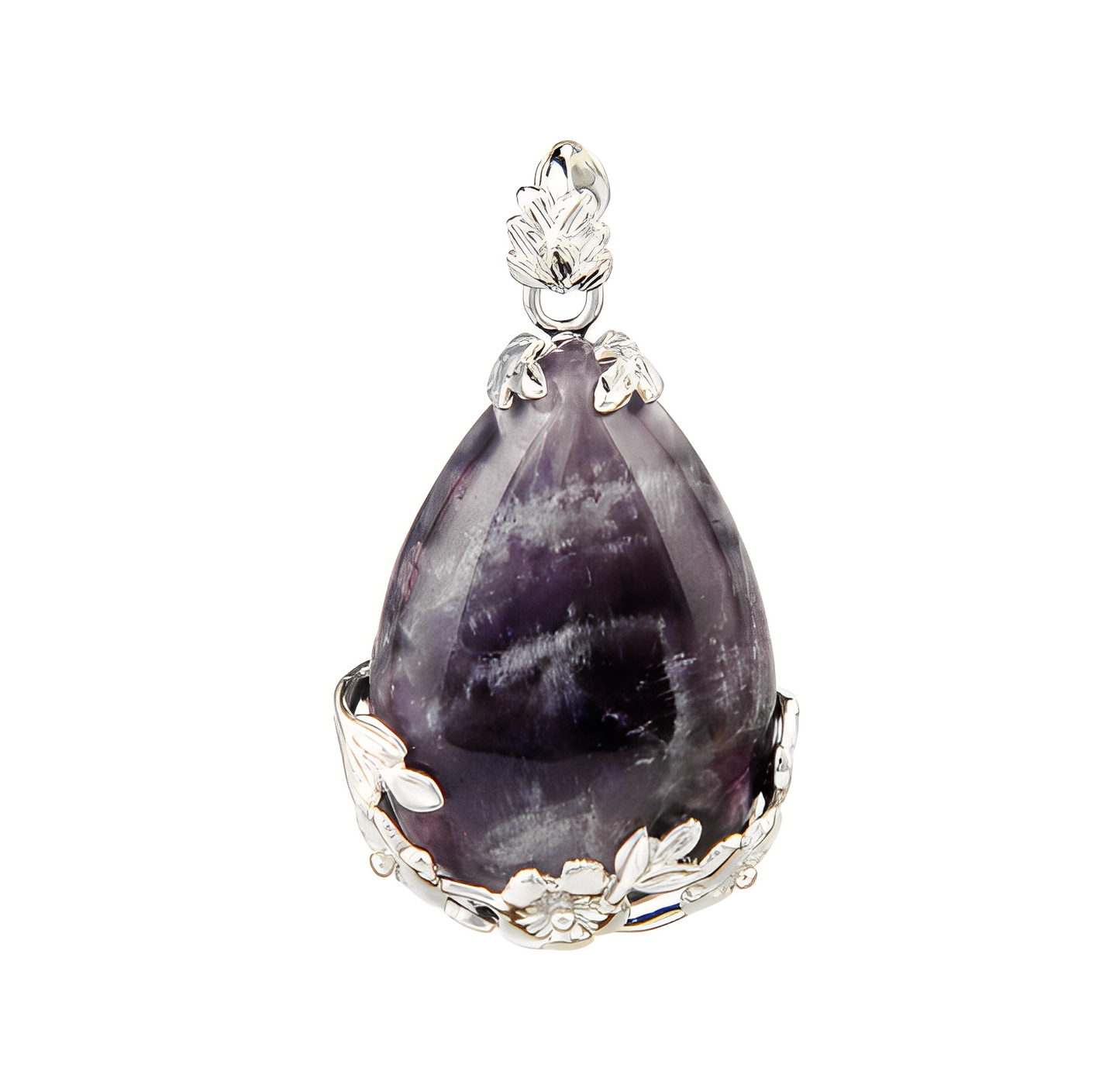 Lysiane – Pendentif Fleur Goutte Cristal