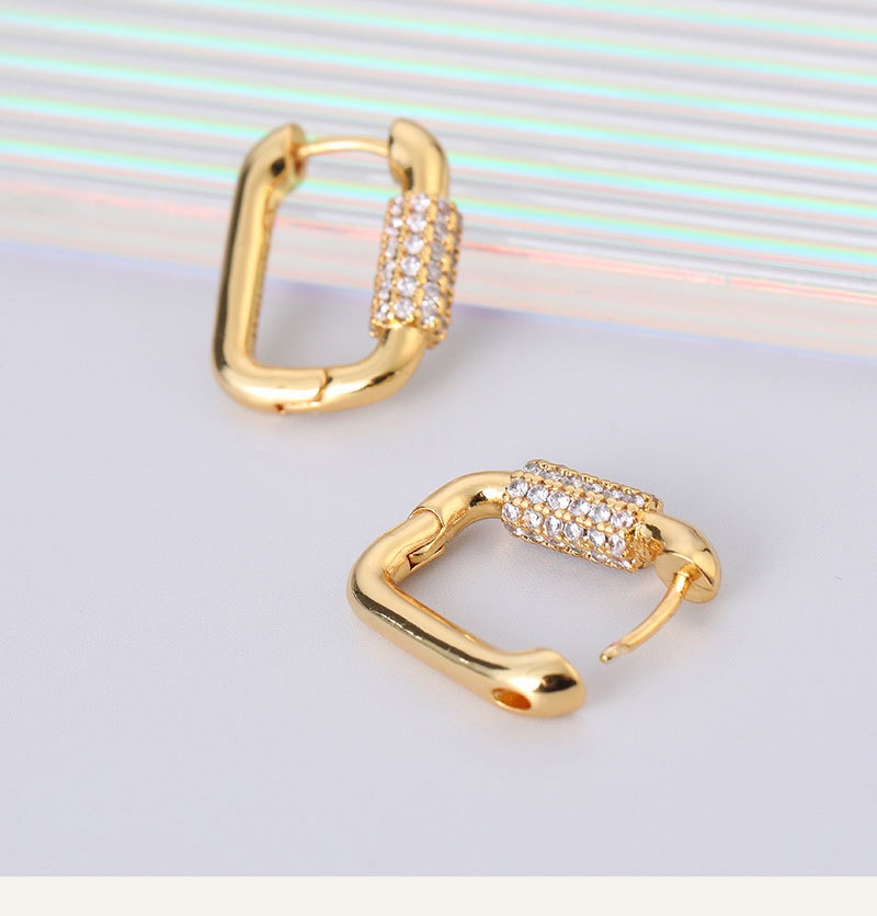 Stacey – Boucles d’Oreilles Carrées Pavées de Zirconium