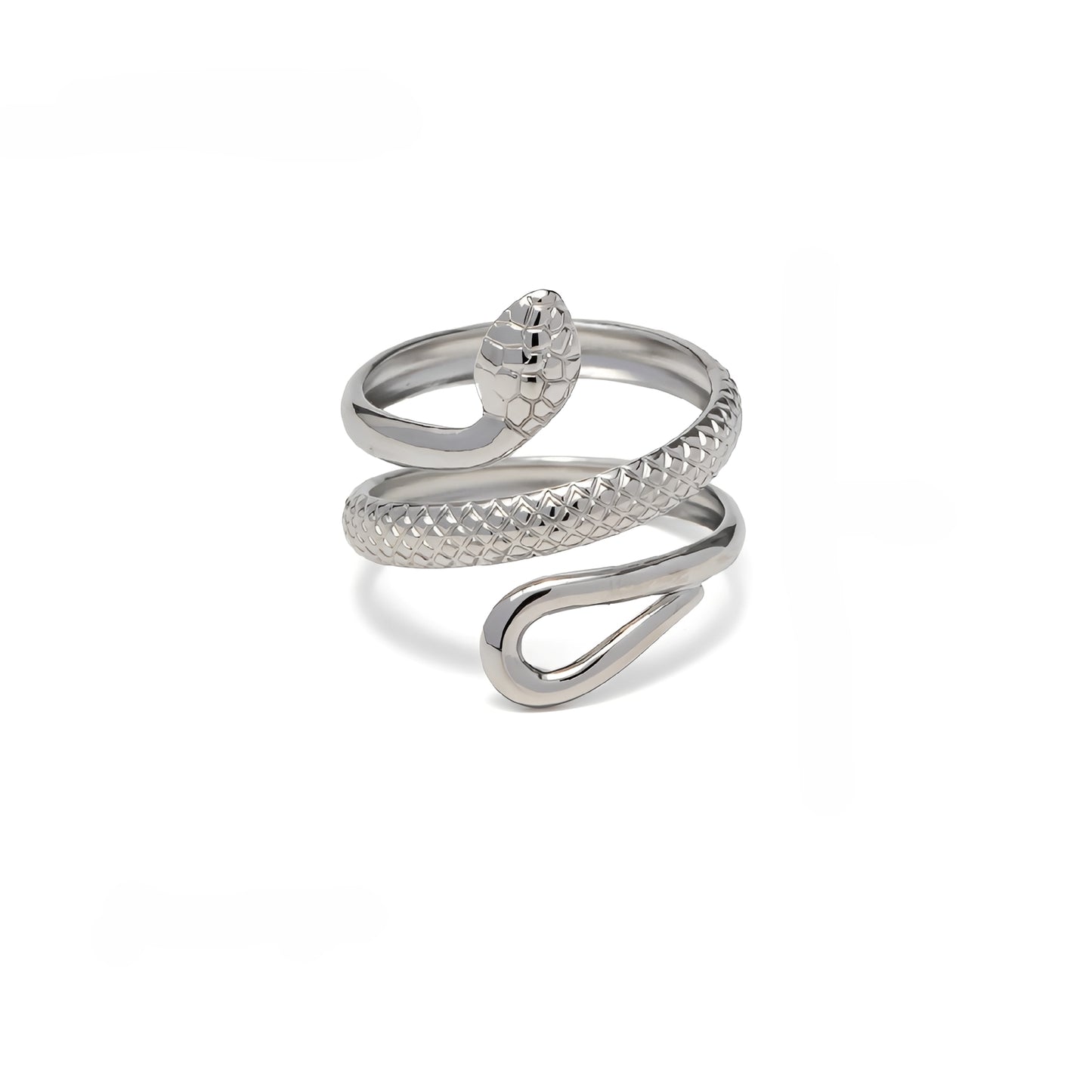 Nyssa – Bague Serpent Texturée au Design Ajouré