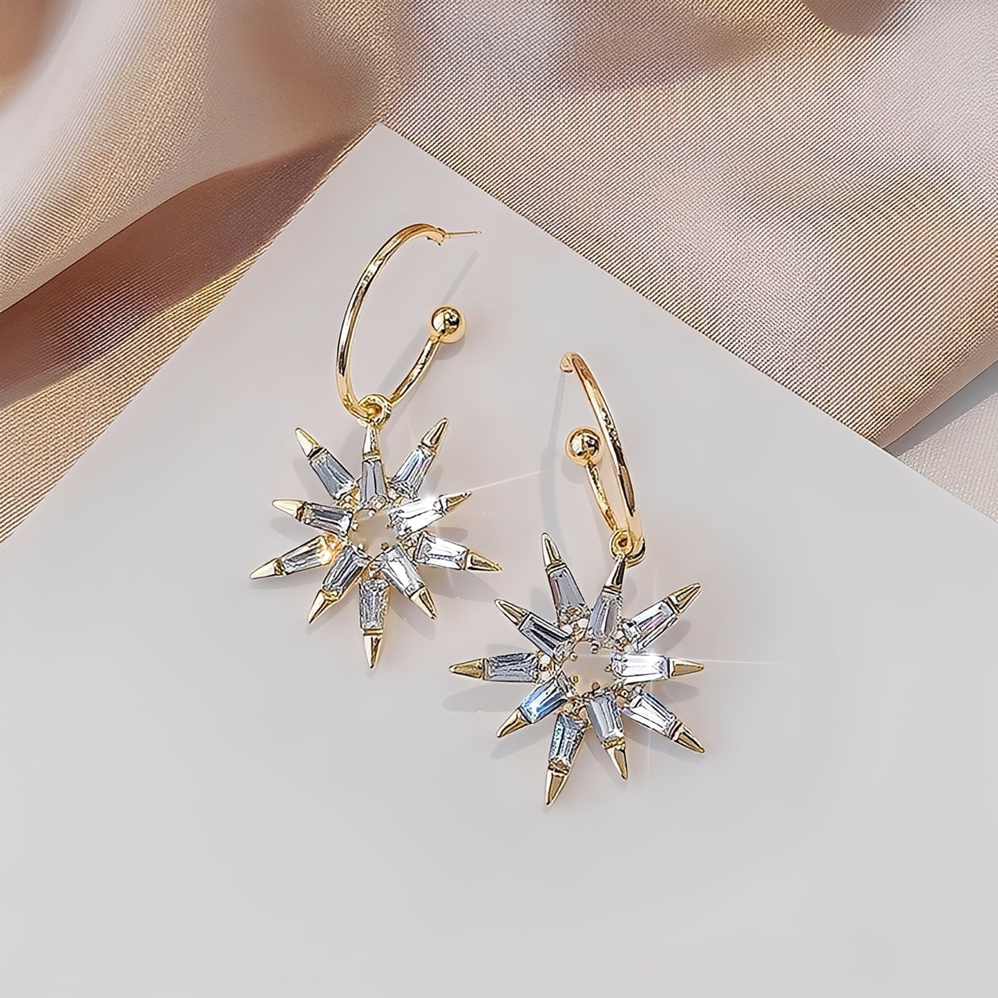 Xienna – Boucles d’Oreilles Étoiles Brillantes en Or