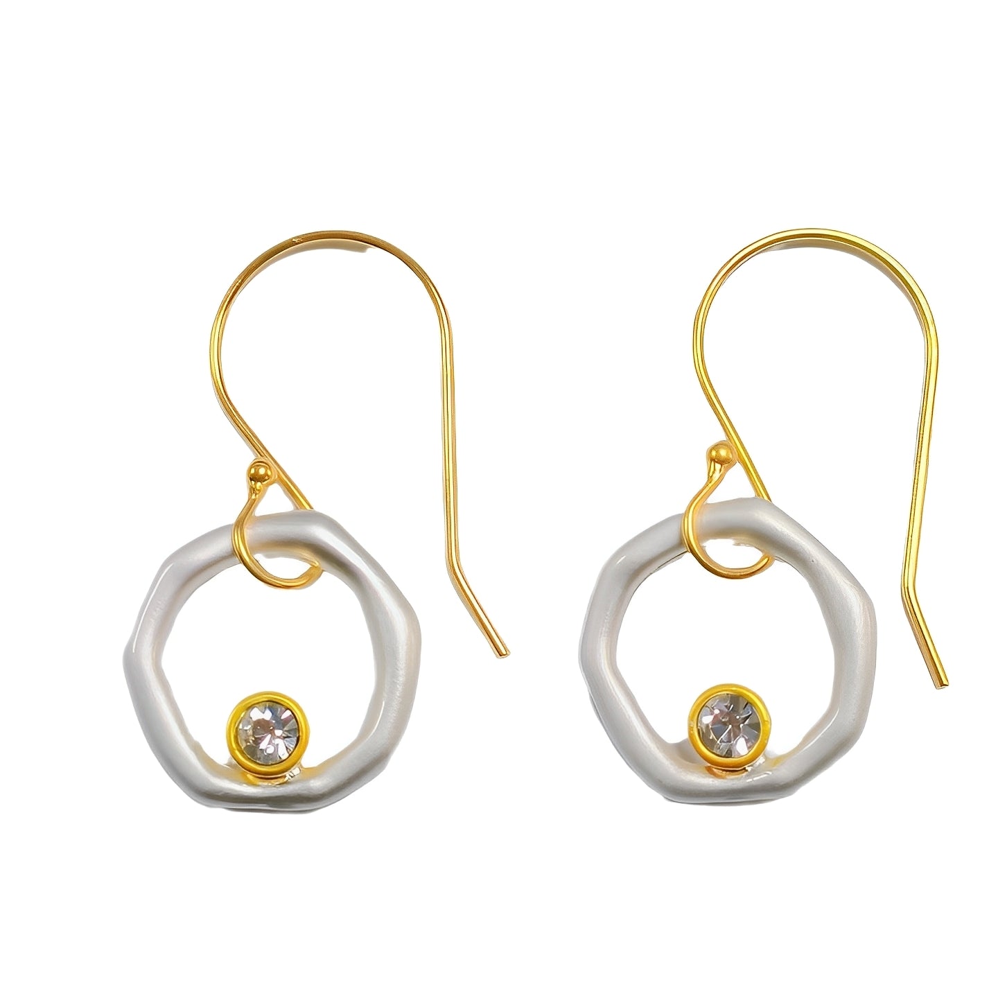 Vanya – Boucles d'Oreilles Vintage en Or et Argent avec Circonia