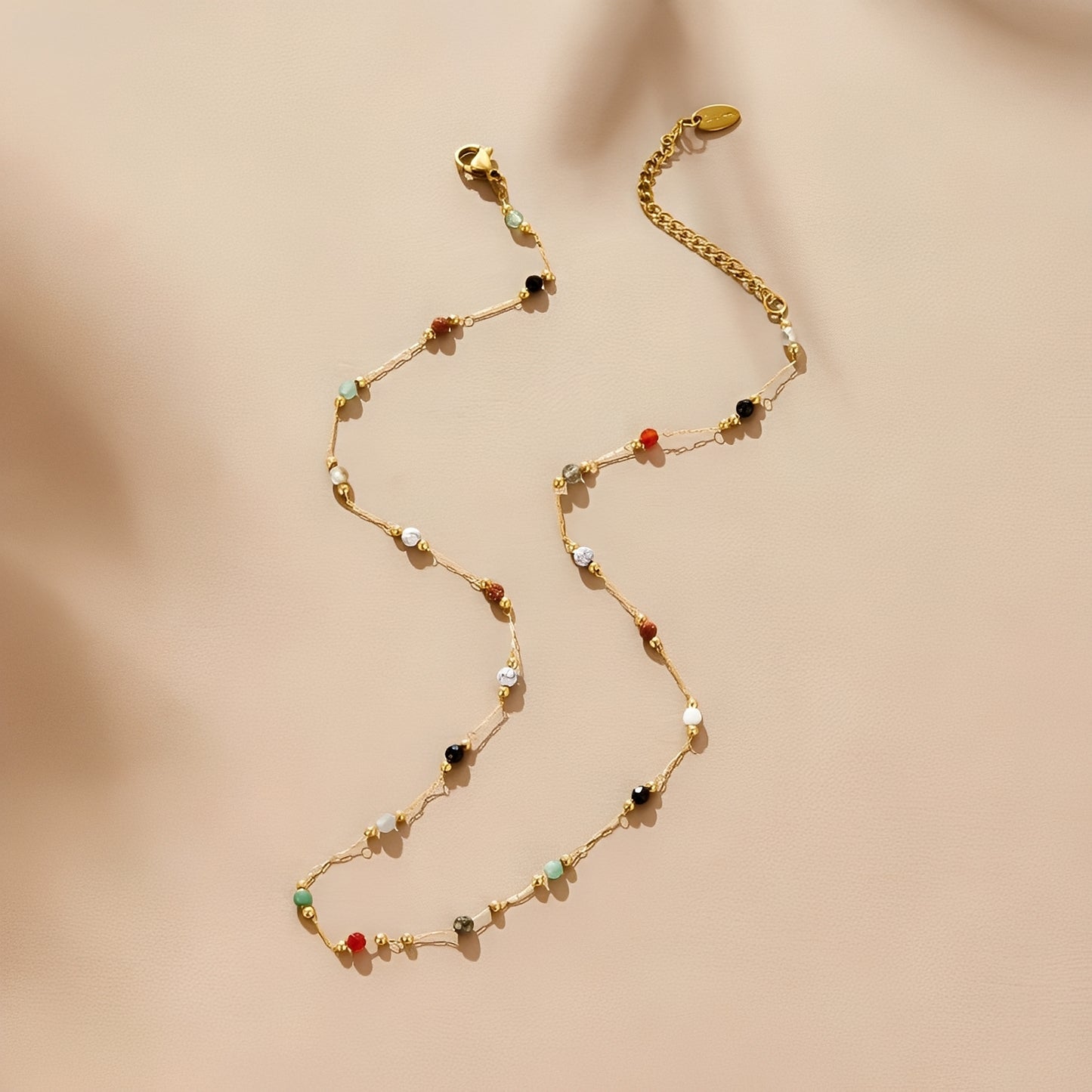 Malou – Collier Maillons Colorés avec Perles
