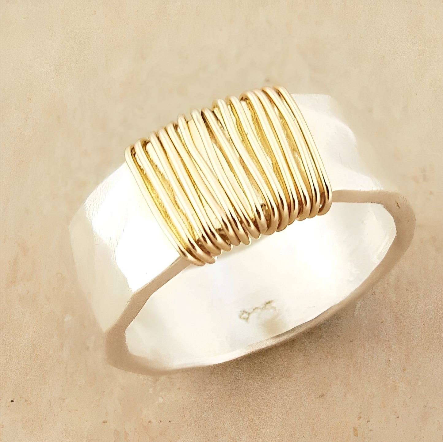 Maude – Bague Argent et Fils Dorés Vintage