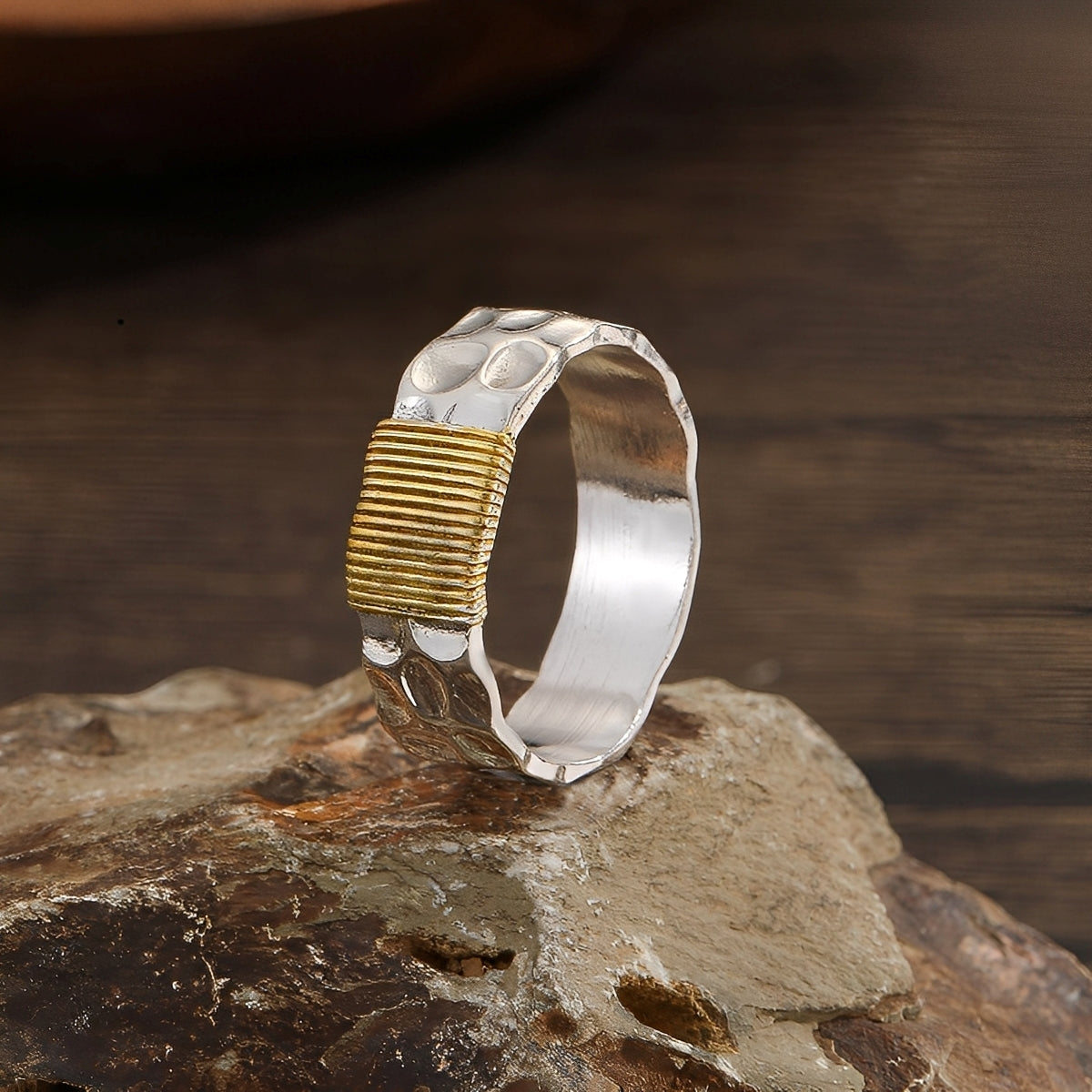 Maude – Bague Argent et Fils Dorés Vintage
