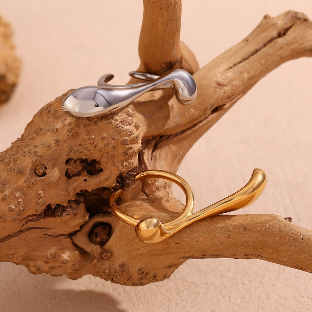 Holly – Bague Ouverte Goutte d’Eau Irrégulière