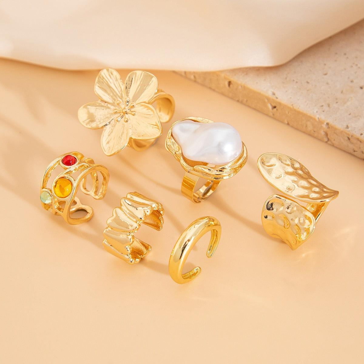 Merina – Set de 6 Bagues Statement