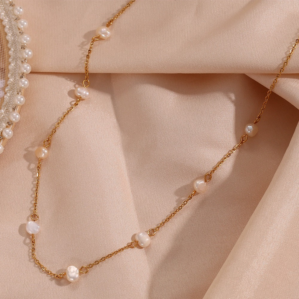 Cato – Collier Perle d’Eau Douce Doré