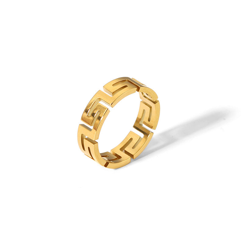 Nikka – Bague Géométrique en Acier Inoxydable