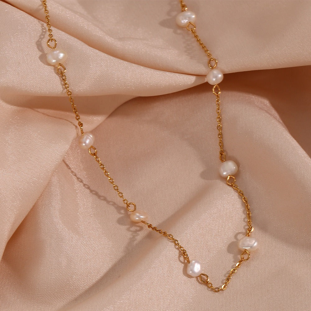 Cato – Collier Perle d’Eau Douce Doré