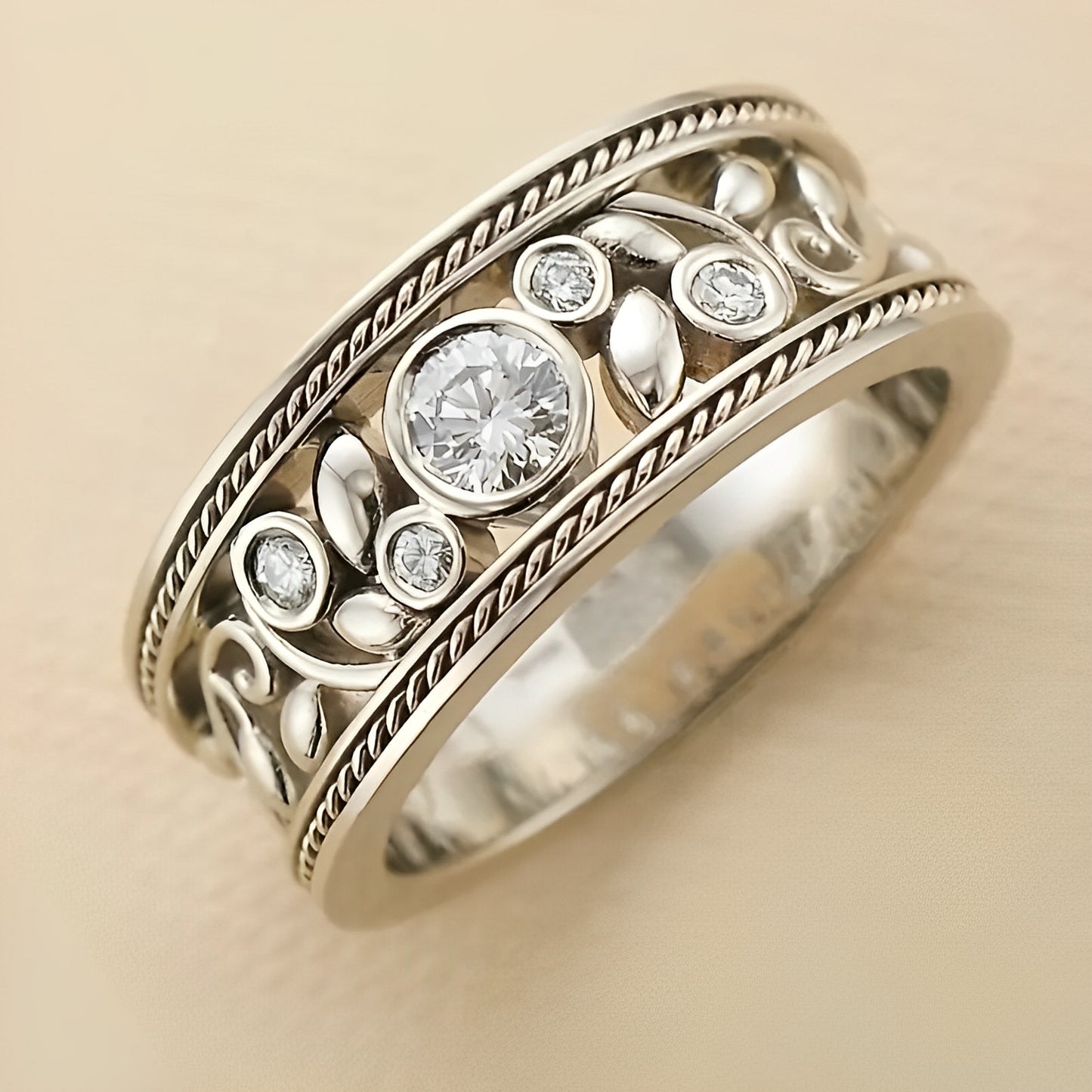 Celina – Bague Argent Vintage avec Pierre Zircone Scintillante
