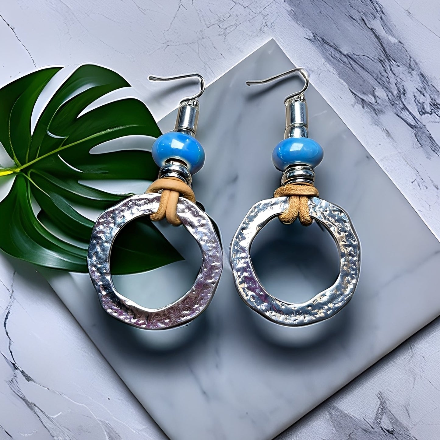Kaia – Boucles d'Oreilles Cercle Boho Vintage en Argent