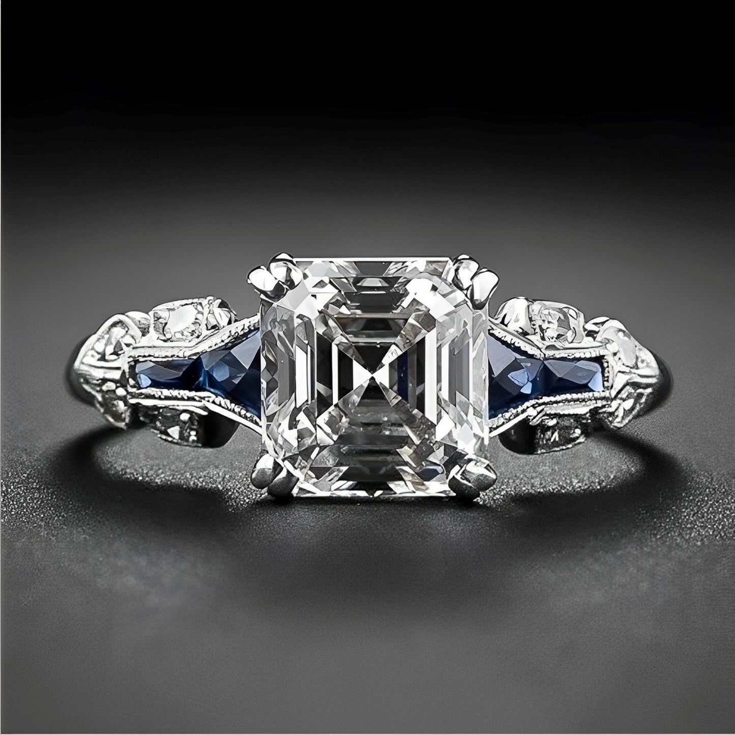 Perrine – Bague Vintage Bleu Brillant en Argent
