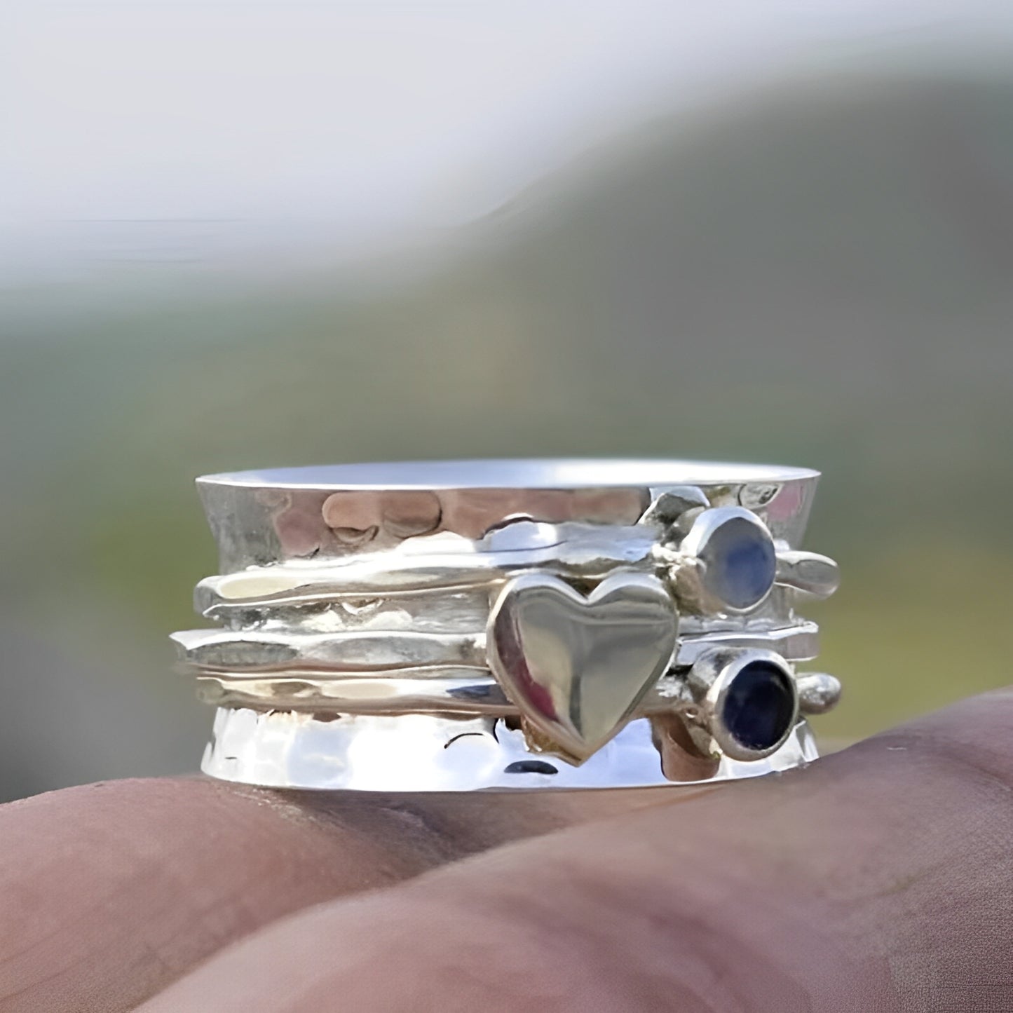 Malia - Bague Cœur Tournante
