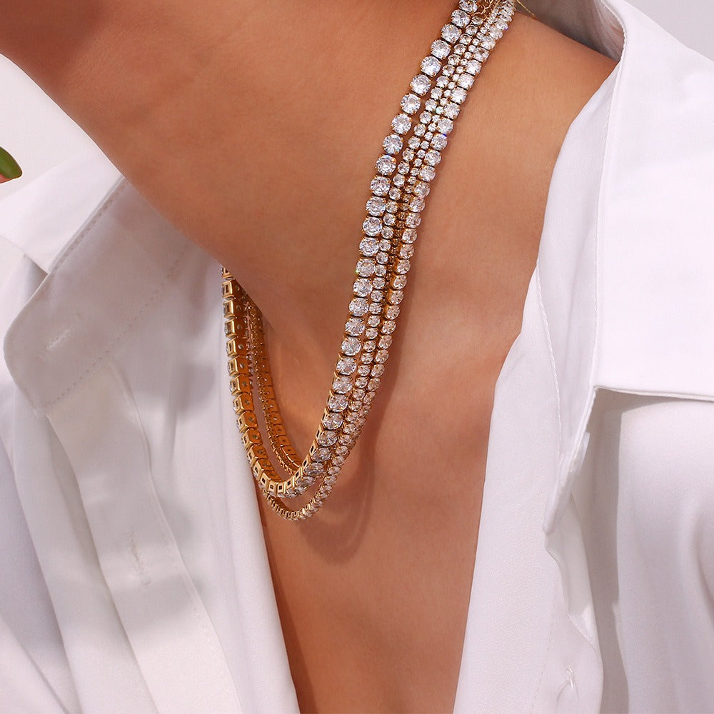 Linnea – Collier Tennis Doré avec Pierres Étincelantes