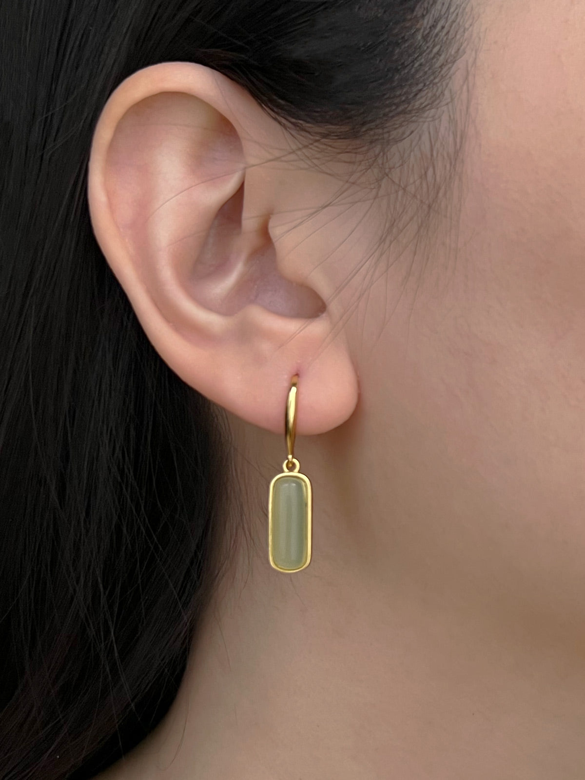 Fiona - Boucles d'oreilles avec pendentif en jade