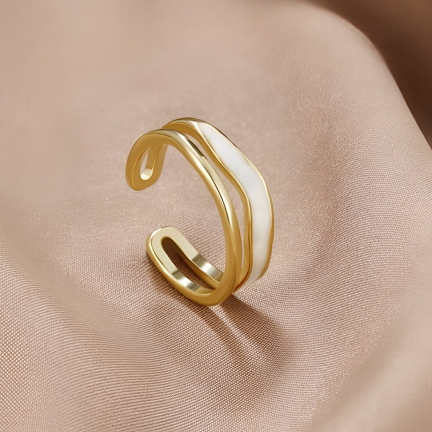 Fely – Bague Sahara Dorée à Couches
