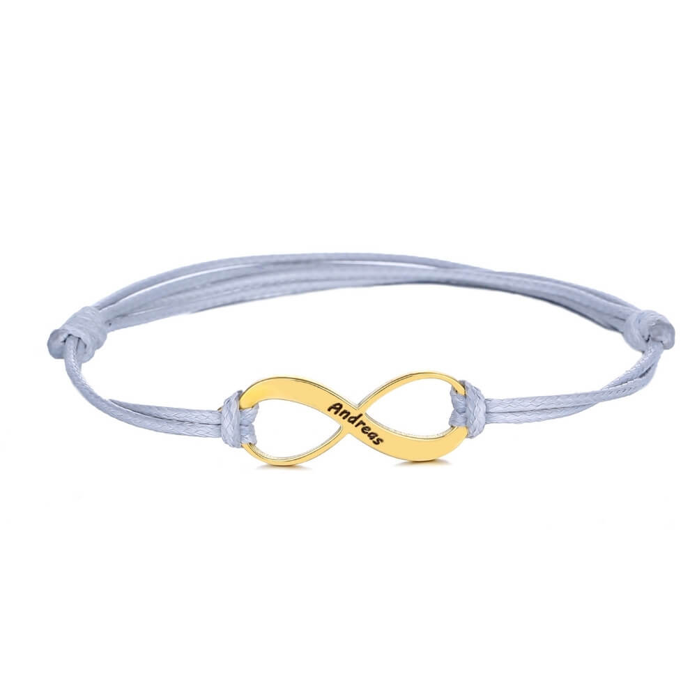 Lyana – Bracelet Infini avec Gravure Personnalisée