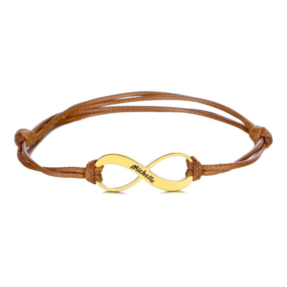 Lyana – Bracelet Infini avec Gravure Personnalisée