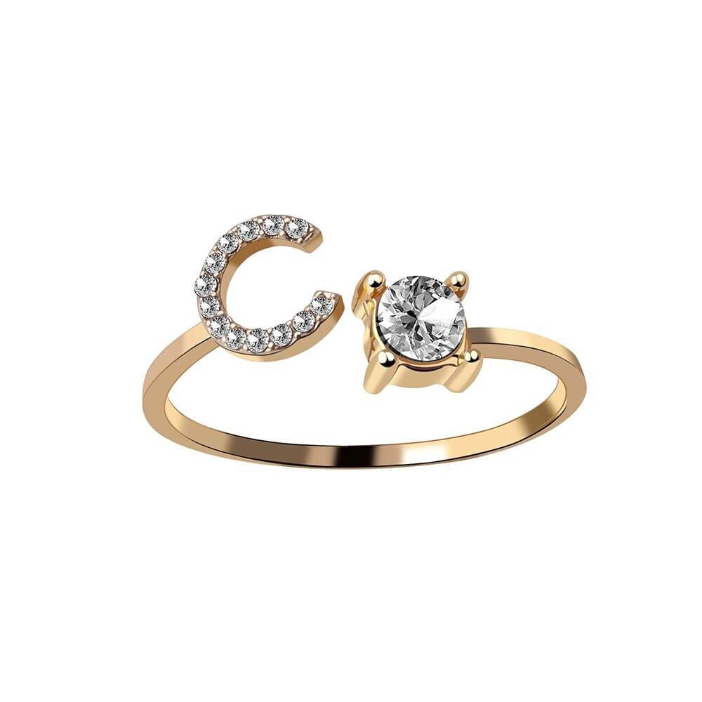 Nyla – Bague Initiale avec Zirconia
