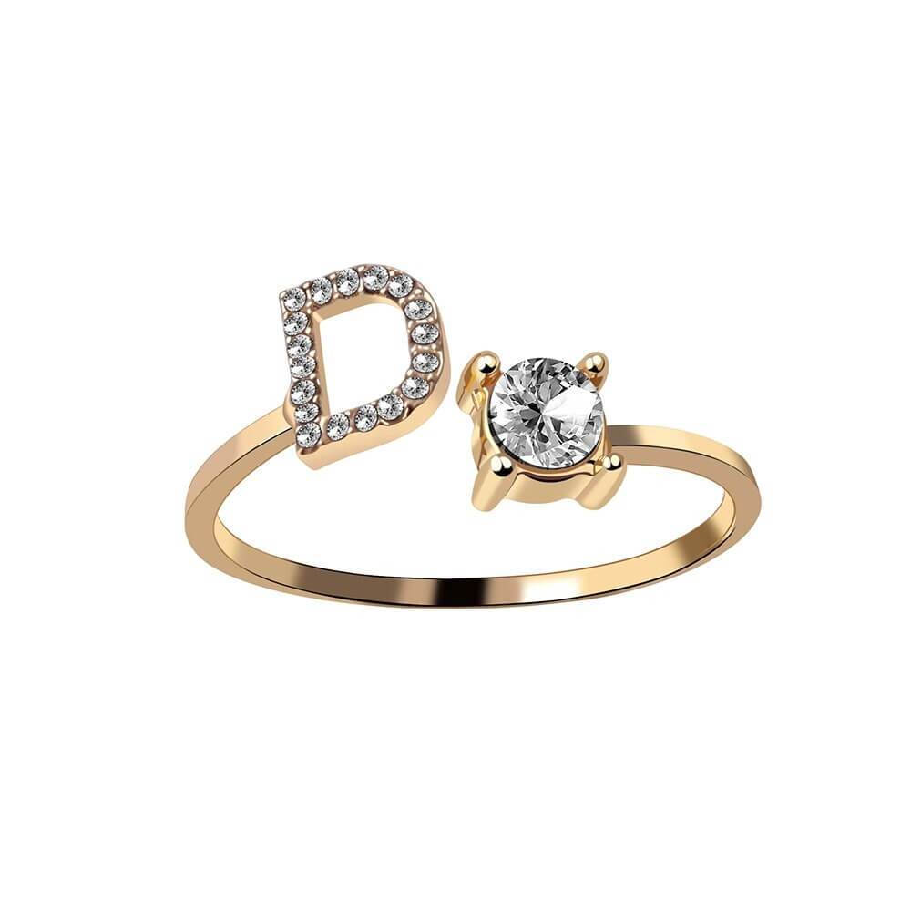Nyla – Bague Initiale avec Zirconia