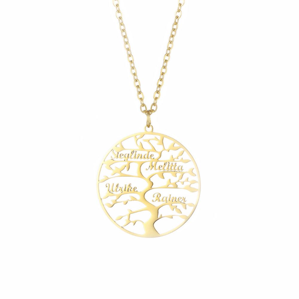 Amelina – Collier Arbre de Vie Gravé