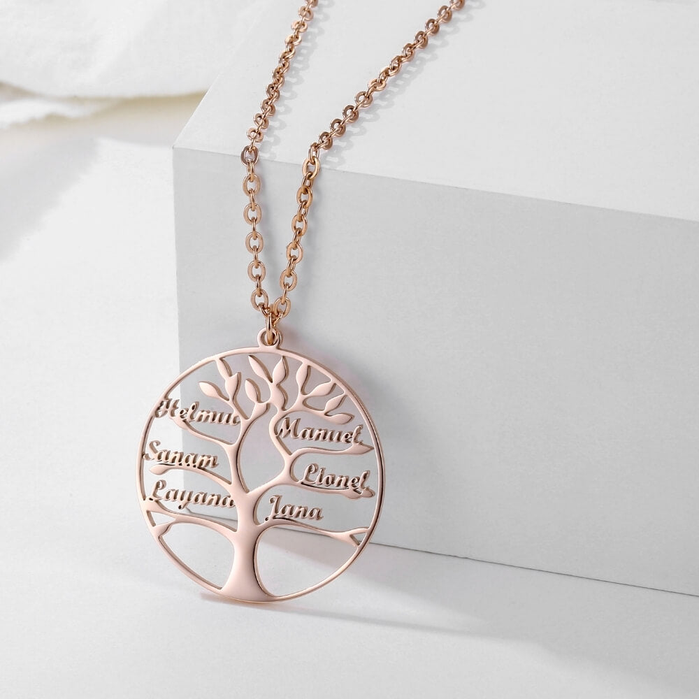 Amelina – Collier Arbre de Vie Gravé