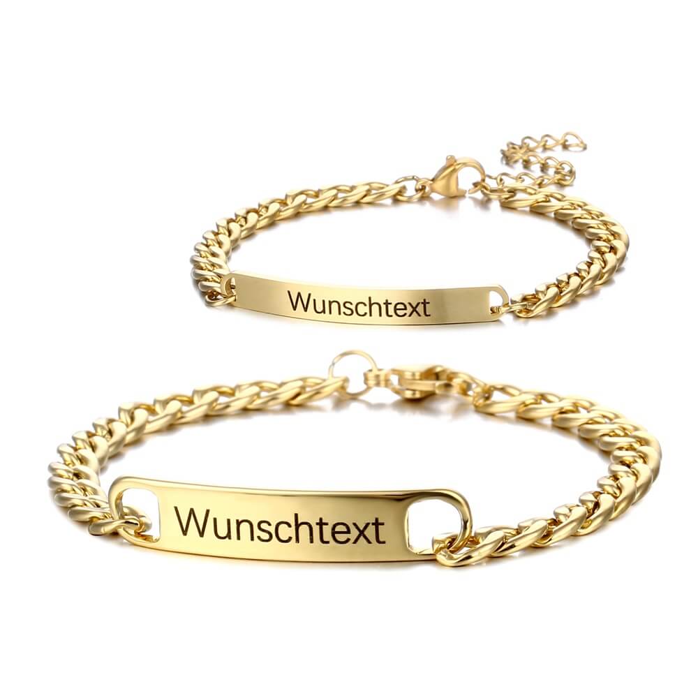 Dina – Duo de Bracelets Gravés pour Couple