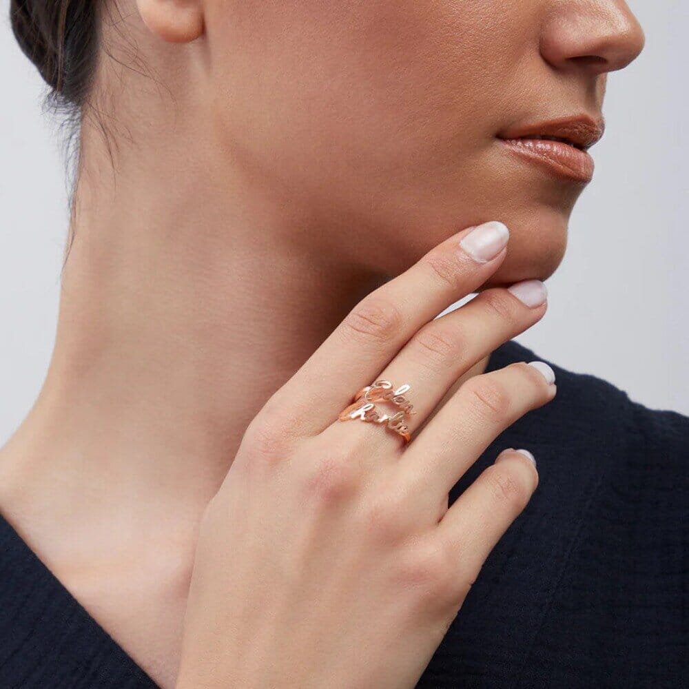Élora – Bague Gravée avec Deux Prénoms